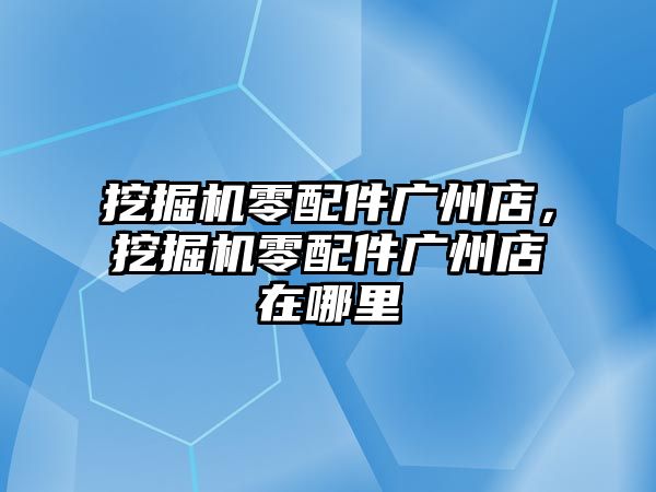 挖掘機(jī)零配件廣州店，挖掘機(jī)零配件廣州店在哪里