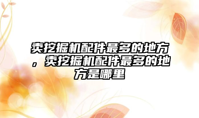 賣挖掘機(jī)配件最多的地方，賣挖掘機(jī)配件最多的地方是哪里