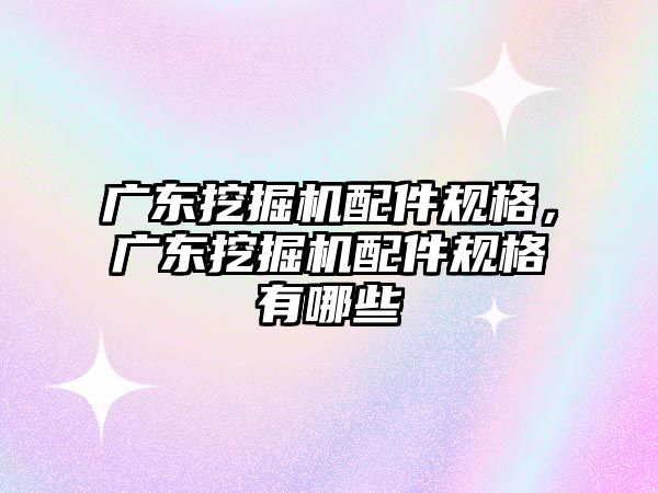 廣東挖掘機配件規(guī)格，廣東挖掘機配件規(guī)格有哪些