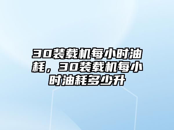 30裝載機(jī)每小時(shí)油耗，30裝載機(jī)每小時(shí)油耗多少升