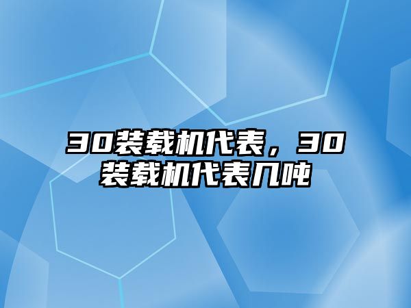 30裝載機(jī)代表，30裝載機(jī)代表幾噸