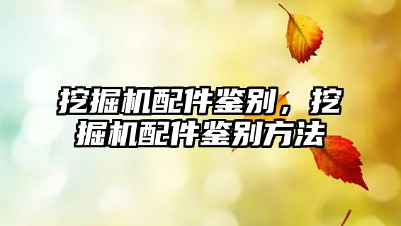 挖掘機配件鑒別，挖掘機配件鑒別方法
