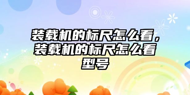 裝載機的標(biāo)尺怎么看，裝載機的標(biāo)尺怎么看型號