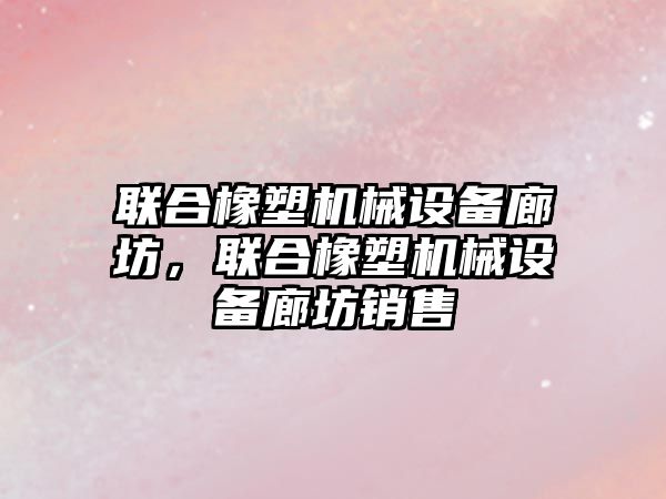 聯(lián)合橡塑機(jī)械設(shè)備廊坊，聯(lián)合橡塑機(jī)械設(shè)備廊坊銷售