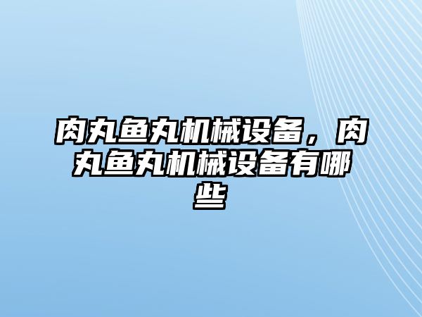肉丸魚丸機(jī)械設(shè)備，肉丸魚丸機(jī)械設(shè)備有哪些