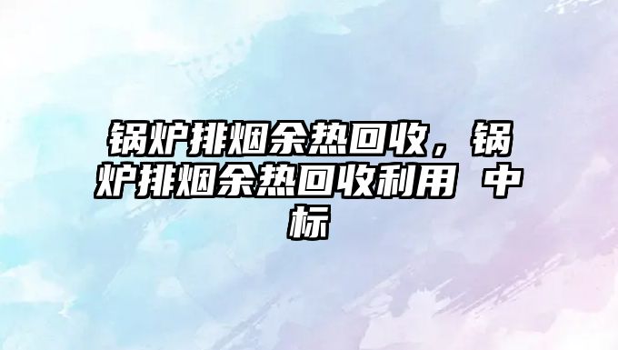 鍋爐排煙余熱回收，鍋爐排煙余熱回收利用 中標(biāo)