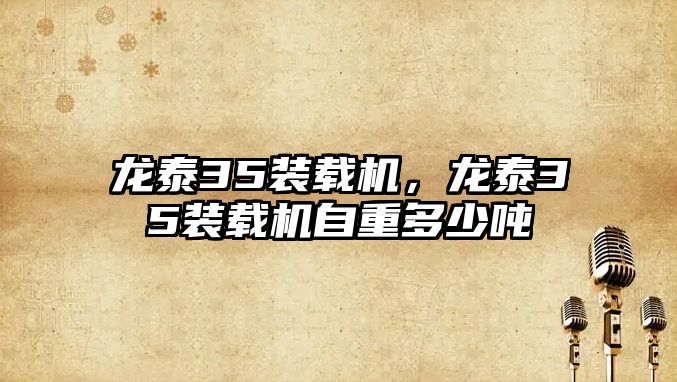 龍?zhí)?5裝載機，龍?zhí)?5裝載機自重多少噸