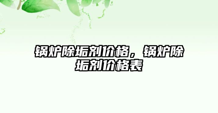 鍋爐除垢劑價格，鍋爐除垢劑價格表
