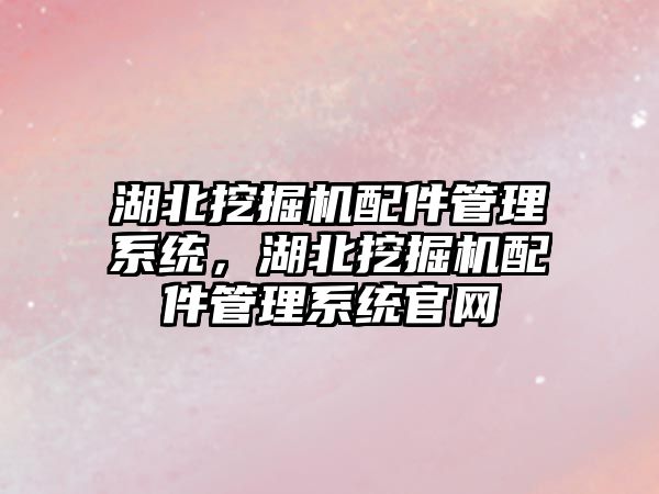湖北挖掘機配件管理系統(tǒng)，湖北挖掘機配件管理系統(tǒng)官網(wǎng)