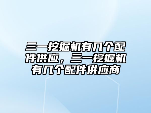 三一挖掘機有幾個配件供應，三一挖掘機有幾個配件供應商