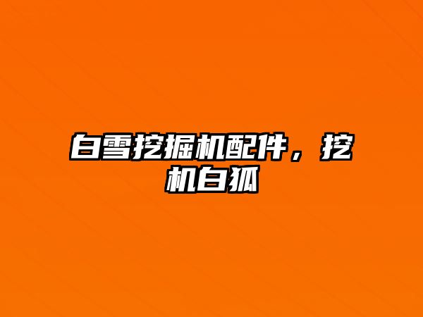 白雪挖掘機配件，挖機白狐