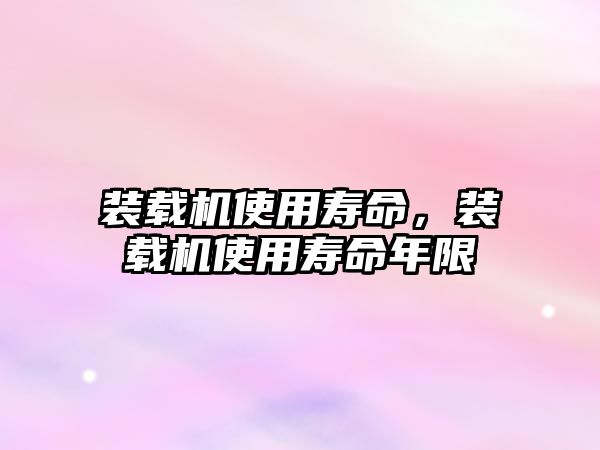 裝載機(jī)使用壽命，裝載機(jī)使用壽命年限