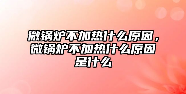 微鍋爐不加熱什么原因，微鍋爐不加熱什么原因是什么