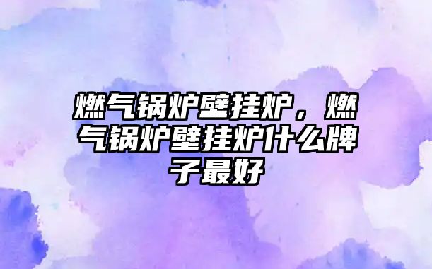 燃氣鍋爐壁掛爐，燃氣鍋爐壁掛爐什么牌子最好