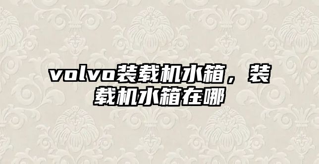 volvo裝載機(jī)水箱，裝載機(jī)水箱在哪