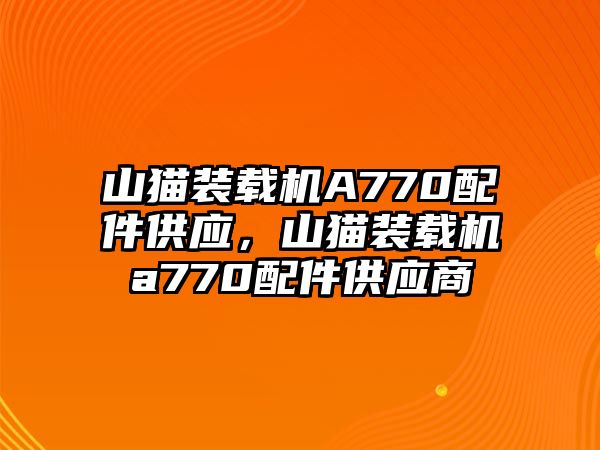 山貓裝載機(jī)A770配件供應(yīng)，山貓裝載機(jī)a770配件供應(yīng)商