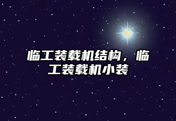 臨工裝載機結(jié)構(gòu)，臨工裝載機小裝