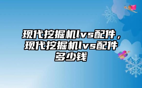 現(xiàn)代挖掘機lvs配件，現(xiàn)代挖掘機lvs配件多少錢