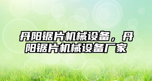 丹陽鋸片機械設(shè)備，丹陽鋸片機械設(shè)備廠家