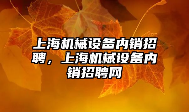 上海機械設(shè)備內(nèi)銷招聘，上海機械設(shè)備內(nèi)銷招聘網(wǎng)