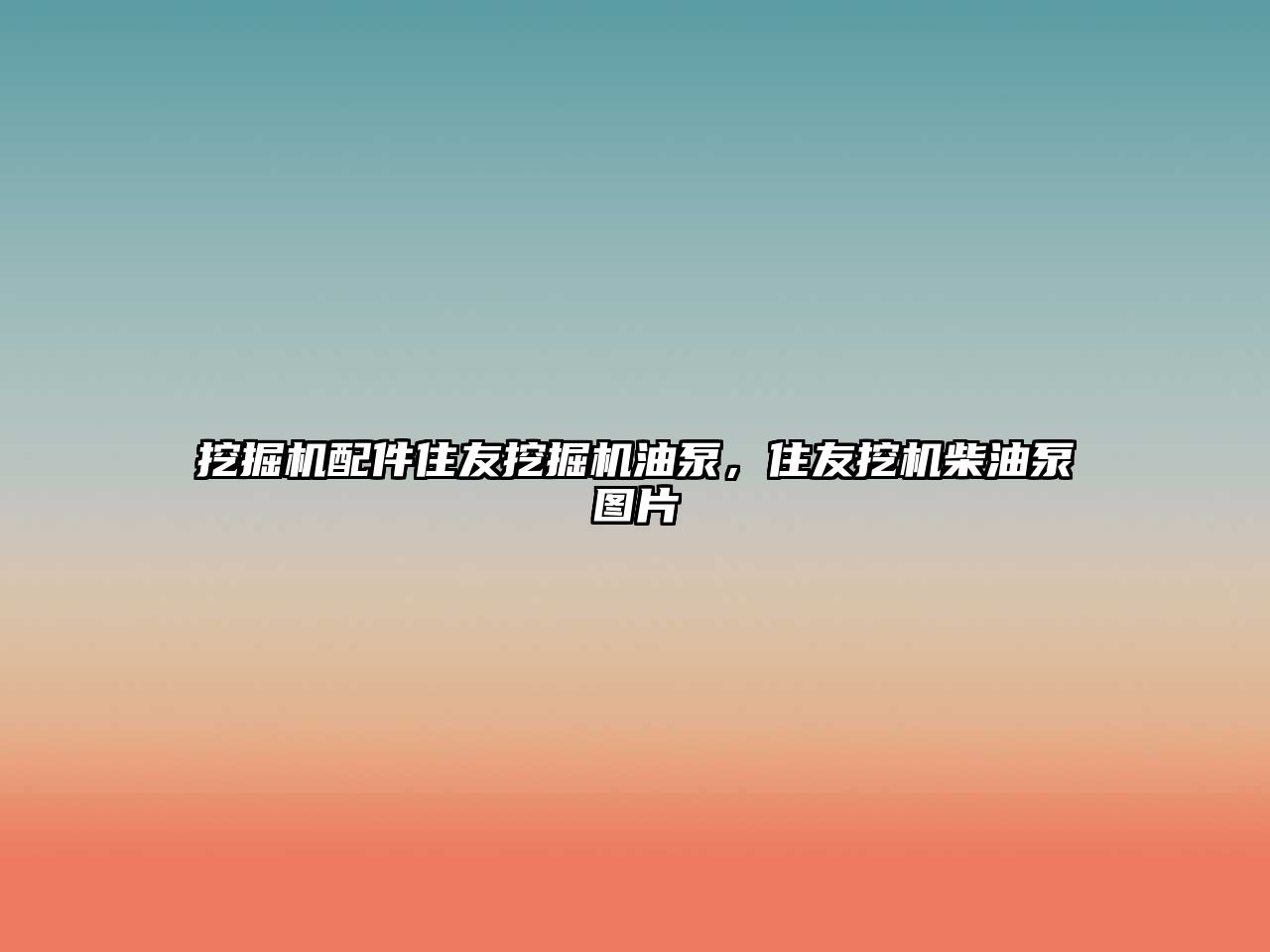 挖掘機配件住友挖掘機油泵，住友挖機柴油泵圖片