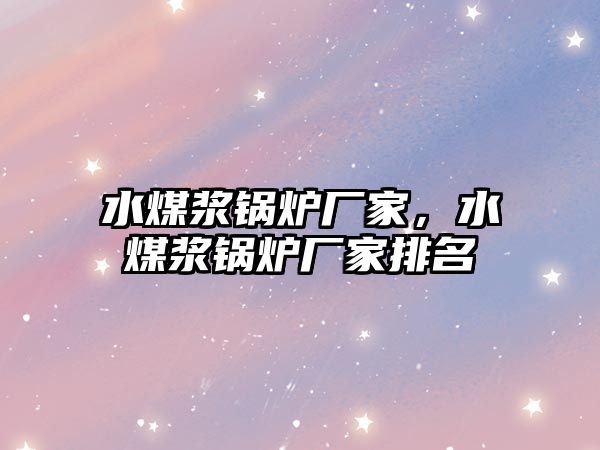水煤漿鍋爐廠家，水煤漿鍋爐廠家排名