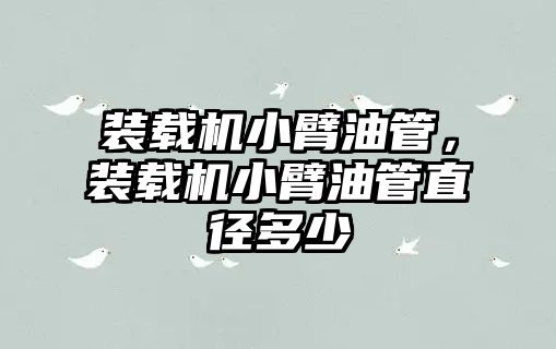 裝載機(jī)小臂油管，裝載機(jī)小臂油管直徑多少