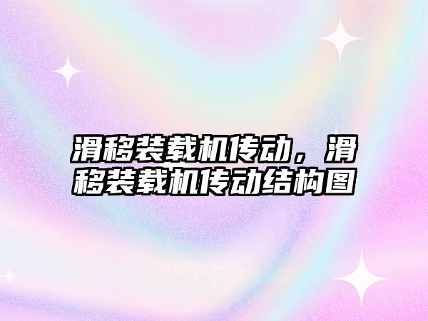 滑移裝載機(jī)傳動(dòng)，滑移裝載機(jī)傳動(dòng)結(jié)構(gòu)圖