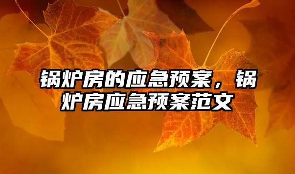 鍋爐房的應(yīng)急預(yù)案，鍋爐房應(yīng)急預(yù)案范文