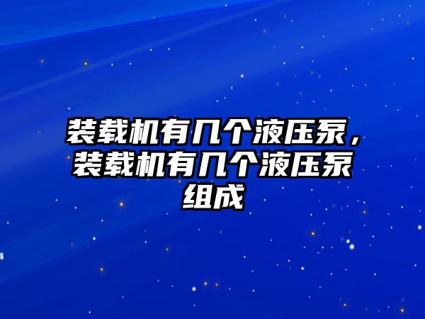 裝載機有幾個液壓泵，裝載機有幾個液壓泵組成