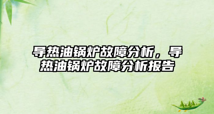 導(dǎo)熱油鍋爐故障分析，導(dǎo)熱油鍋爐故障分析報(bào)告