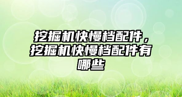 挖掘機(jī)快慢檔配件，挖掘機(jī)快慢檔配件有哪些