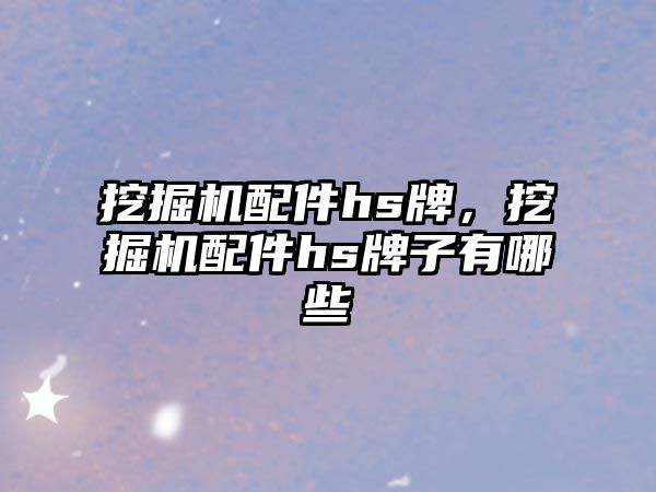 挖掘機(jī)配件hs牌，挖掘機(jī)配件hs牌子有哪些