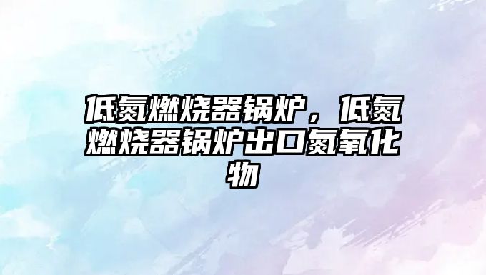 低氮燃燒器鍋爐，低氮燃燒器鍋爐出口氮氧化物