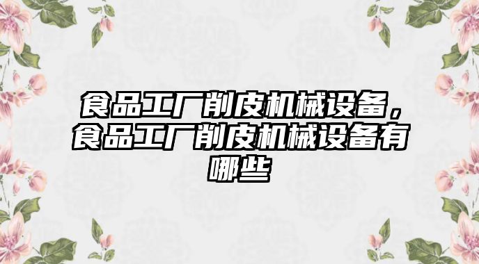 食品工廠削皮機(jī)械設(shè)備，食品工廠削皮機(jī)械設(shè)備有哪些