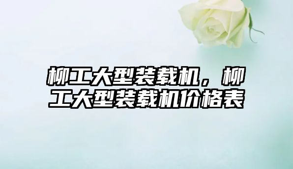柳工大型裝載機，柳工大型裝載機價格表