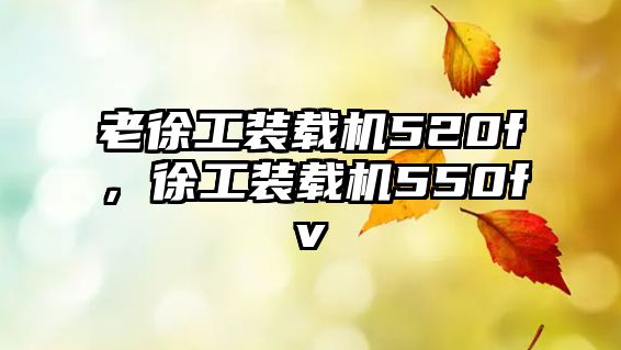老徐工裝載機(jī)520f，徐工裝載機(jī)550fv