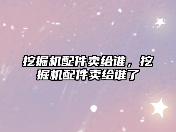 挖掘機(jī)配件賣給誰，挖掘機(jī)配件賣給誰了