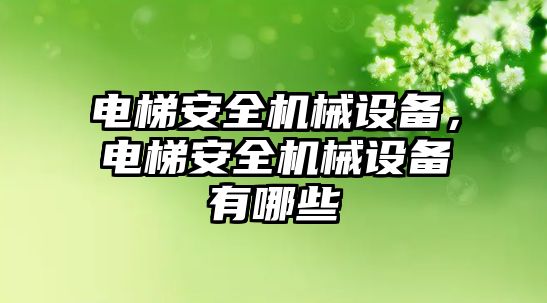 電梯安全機(jī)械設(shè)備，電梯安全機(jī)械設(shè)備有哪些