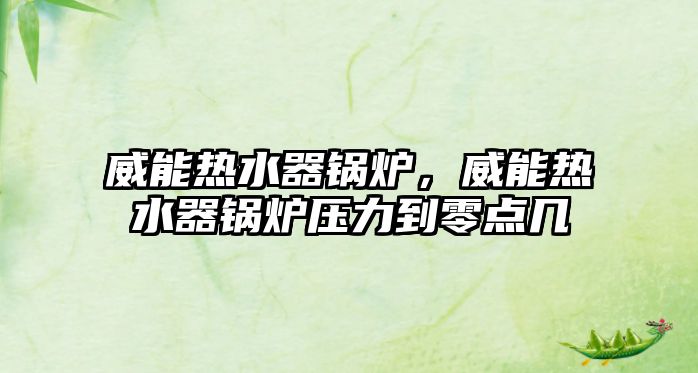 威能熱水器鍋爐，威能熱水器鍋爐壓力到零點幾