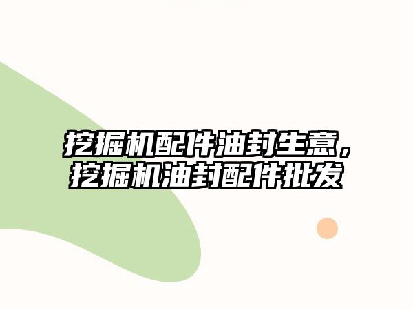 挖掘機(jī)配件油封生意，挖掘機(jī)油封配件批發(fā)