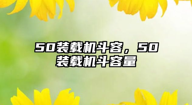 50裝載機(jī)斗容，50裝載機(jī)斗容量