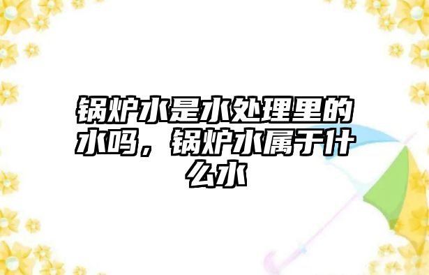 鍋爐水是水處理里的水嗎，鍋爐水屬于什么水