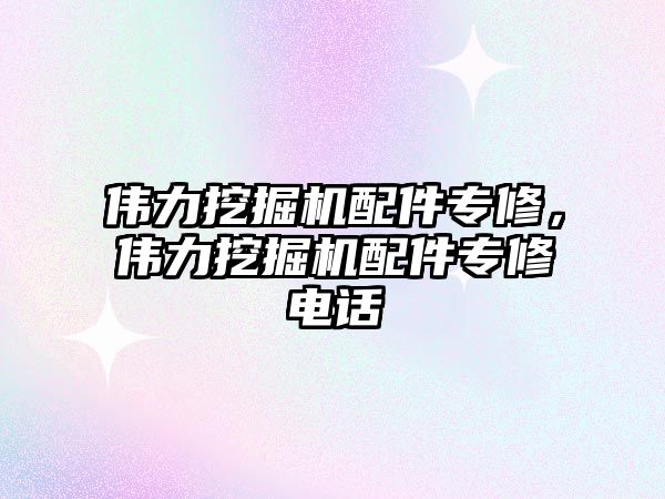 偉力挖掘機配件專修，偉力挖掘機配件專修電話