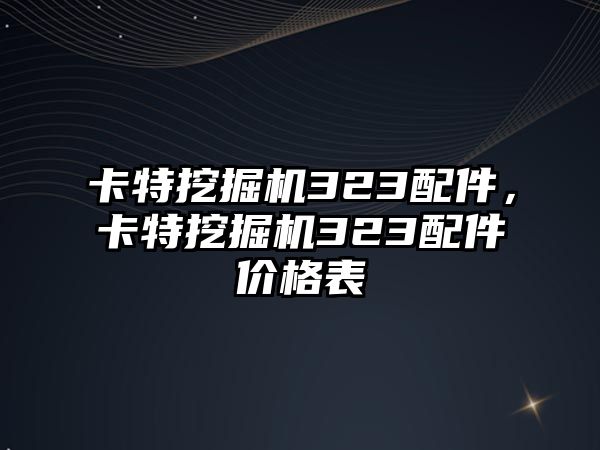 卡特挖掘機(jī)323配件，卡特挖掘機(jī)323配件價(jià)格表