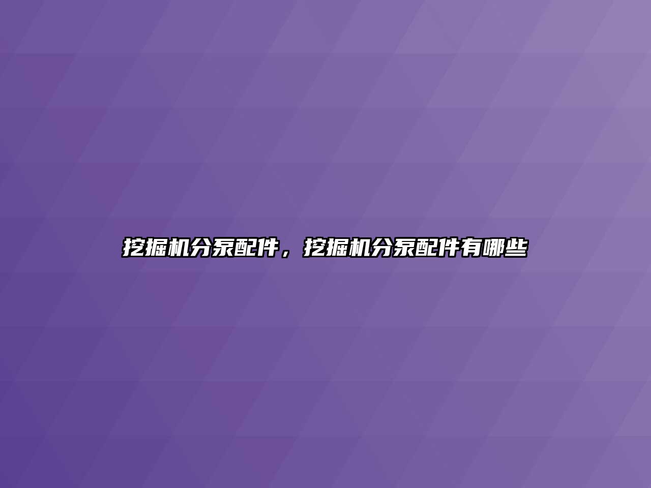挖掘機(jī)分泵配件，挖掘機(jī)分泵配件有哪些