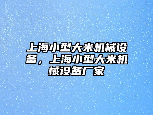 上海小型大米機械設(shè)備，上海小型大米機械設(shè)備廠家