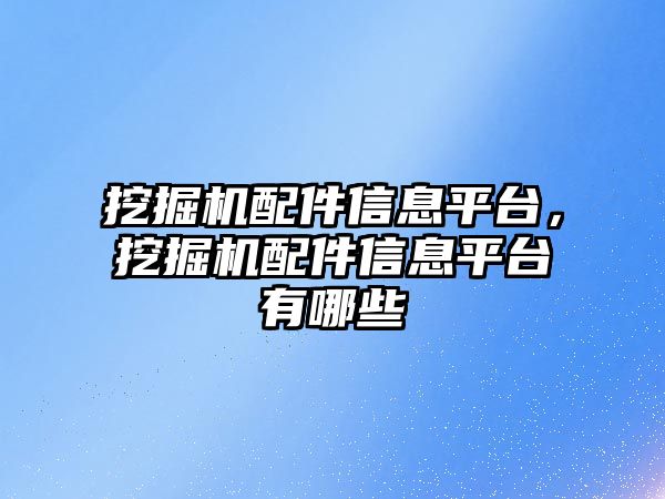 挖掘機(jī)配件信息平臺(tái)，挖掘機(jī)配件信息平臺(tái)有哪些