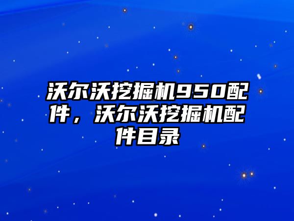 沃爾沃挖掘機950配件，沃爾沃挖掘機配件目錄