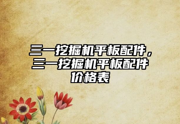 三一挖掘機平板配件，三一挖掘機平板配件價格表